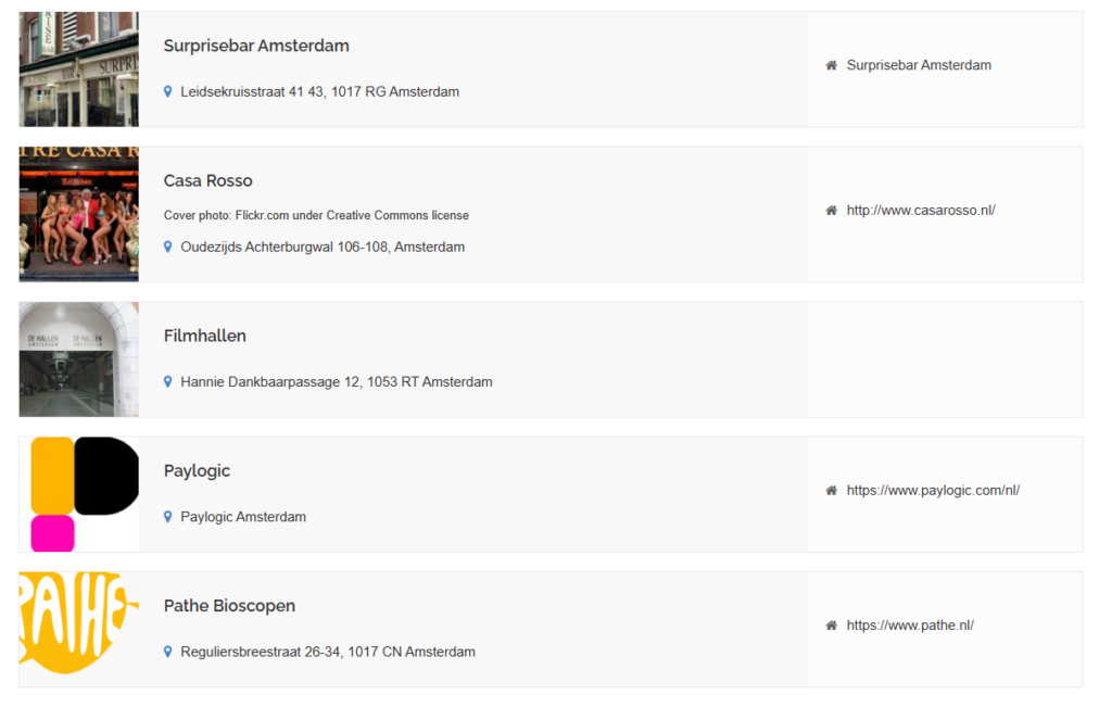 Surprisebar Amsterdam, Casa Rosso, Filmhallen, Paylogic, Pathe Bioscopen
